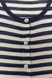STRIPED KNIT CARDIGAN