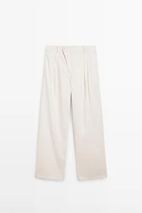 Pleated trousers with crossover fastening - STUDIO