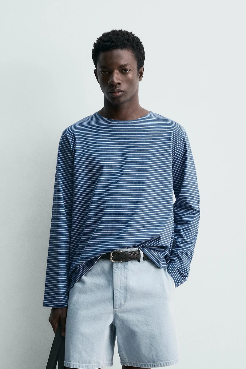 STRIPED JACQUARD T-SHIRT