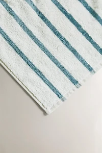 CHILDREN'S STRIPED BATH TOWEL WITH RACING DOG
