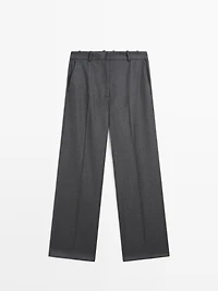 100% wool flannel suit trousers