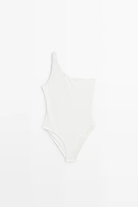 Textured asymmetric swimsuit