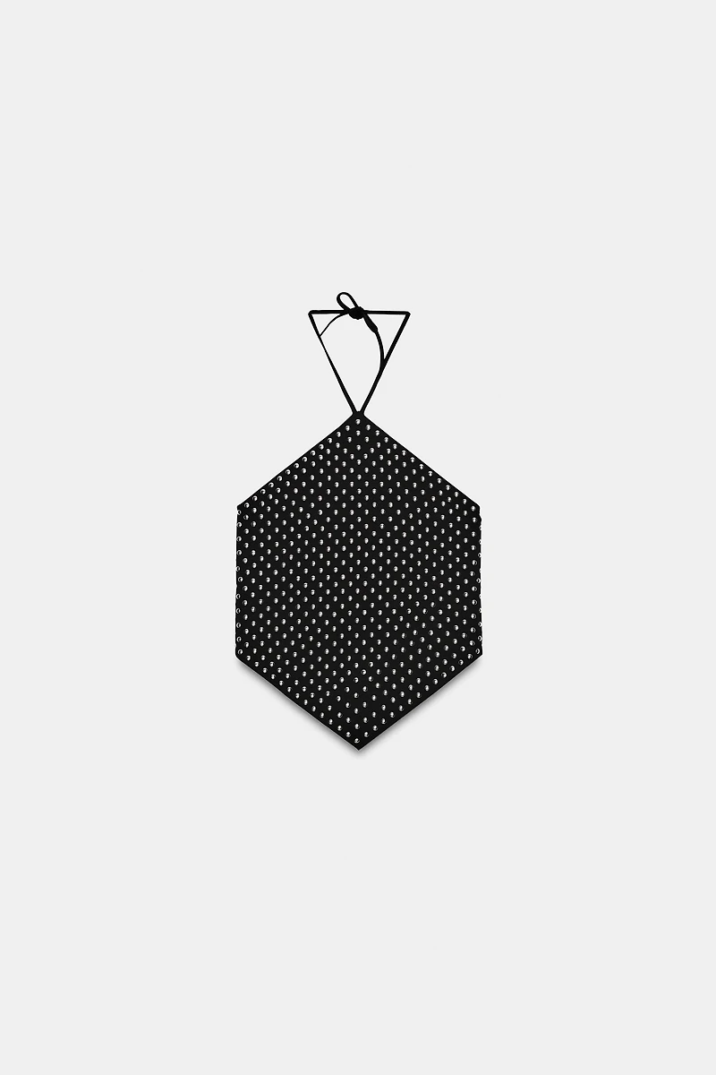 STUDDED HALTER TOP
