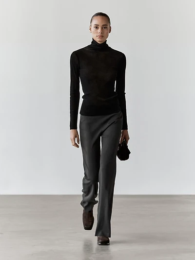 T-shirt manches longues semi-transparent