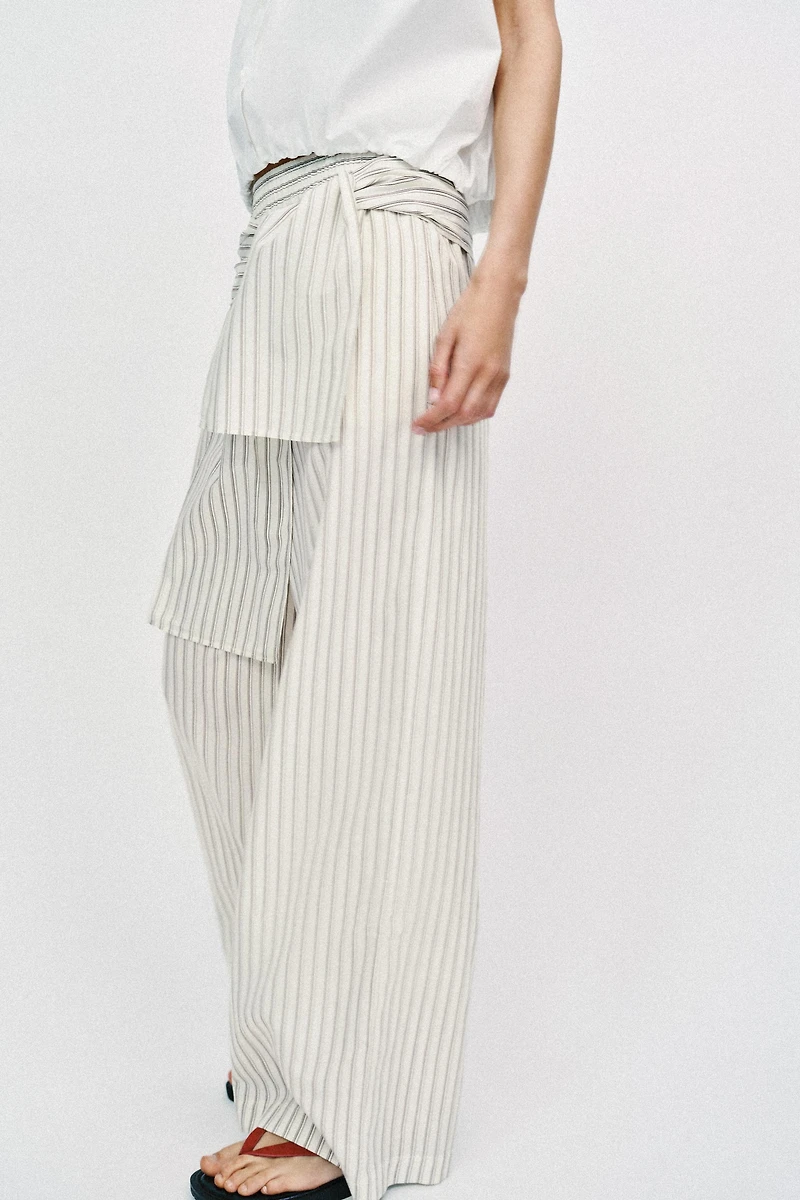 WIDE LEG SCARF PRINT PANTS