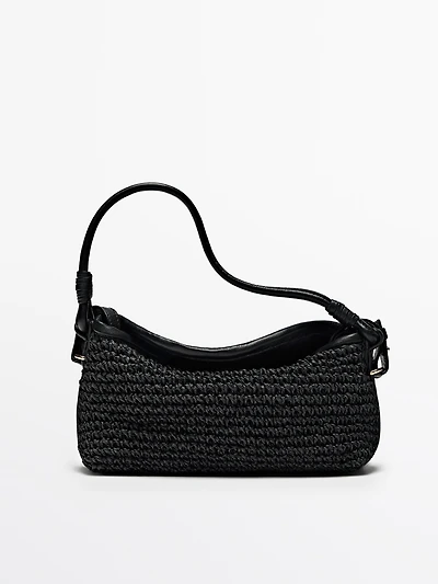 Mini-sac satchel tressé en papier