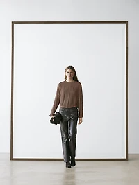 Flowing geometric print blouse