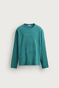 RELAXED FIT STRIPED JACQUARD T-SHIRT