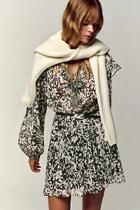 BELTED PRINTED MINI DRESS