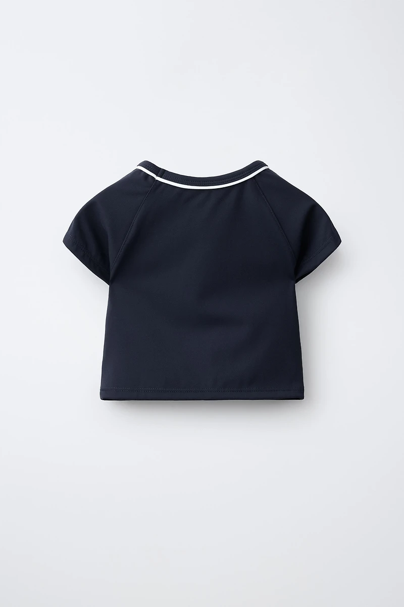 SPORTY CONTRAST PIPING T-SHIRT