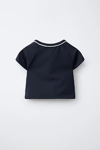 SPORTY CONTRAST PIPING T-SHIRT