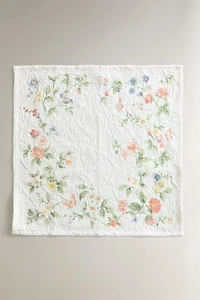 LOT DE 2 SERVIETTES DE TABLE JACQUARD ET IMPRIMÉ FLORAL