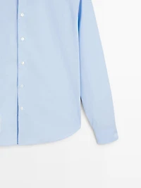 Regular fit striped poplin shirt