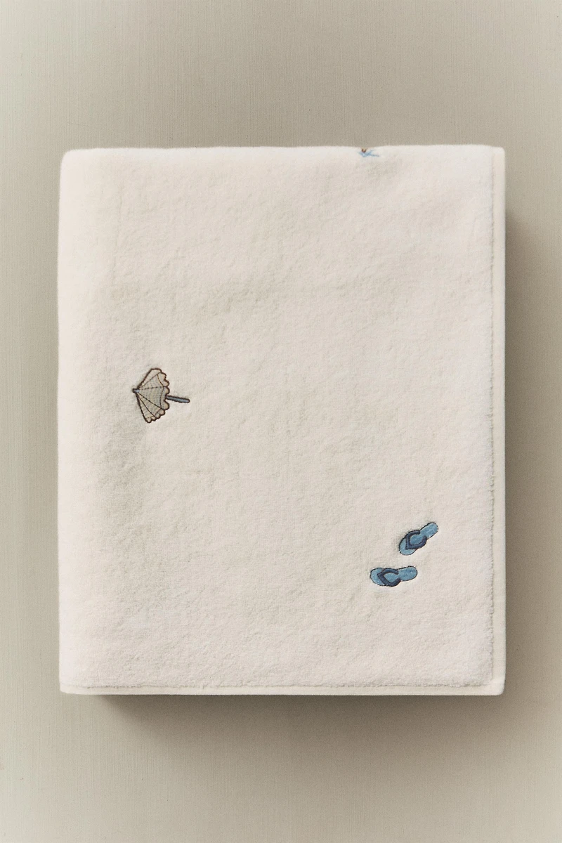 BEACH EMBROIDERY BATH TOWEL