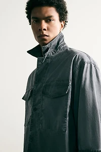 WASHED EFFECT CROPPED JACKET