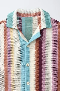 CROCHET STRIPED SHIRT