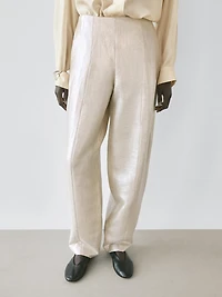 Flowing metallic linen trousers