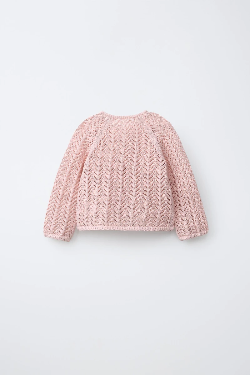 OPENWORK KNIT CARDIGAN