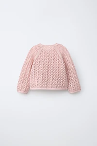 OPENWORK KNIT CARDIGAN