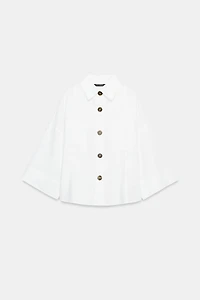 LINEN BLEND SHIRT WITH WIDE SLEEVES