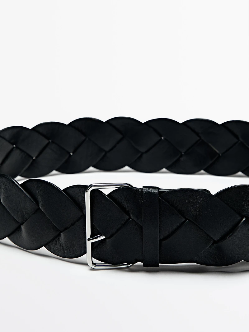 Braided nappa leather belt
