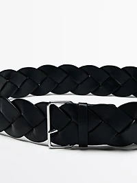 Braided nappa leather belt