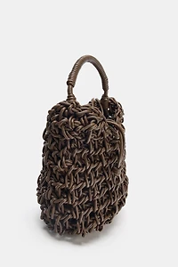 SAC À MAIN TRESSÉ SURPIQÛRES
