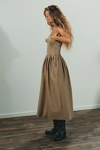 STRAPLESS MIDI DRESS