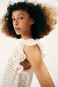 RUFFLED POLKA DOT TOP