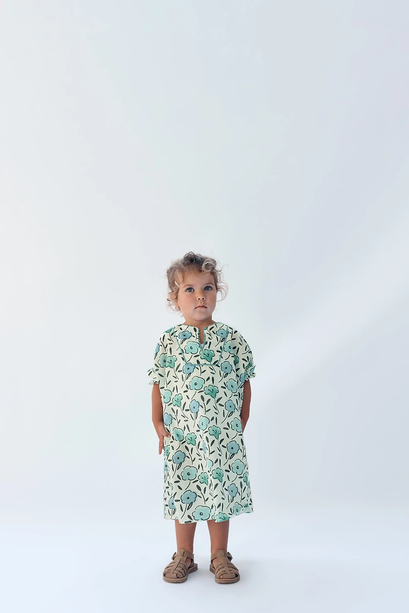 2-14 YEARS / LIMITED EDITION FLORAL PRINT CAFTAN DRESS