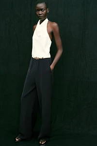HALTER NECK JUMPSUIT WITH BELT