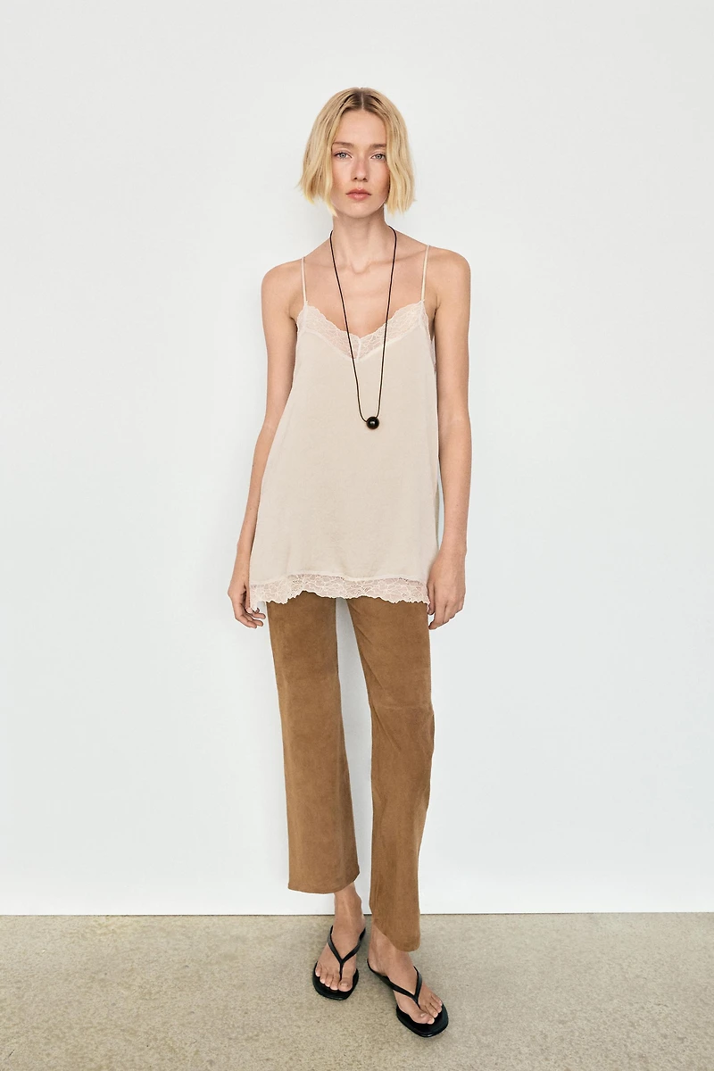 Strappy top with lace detail