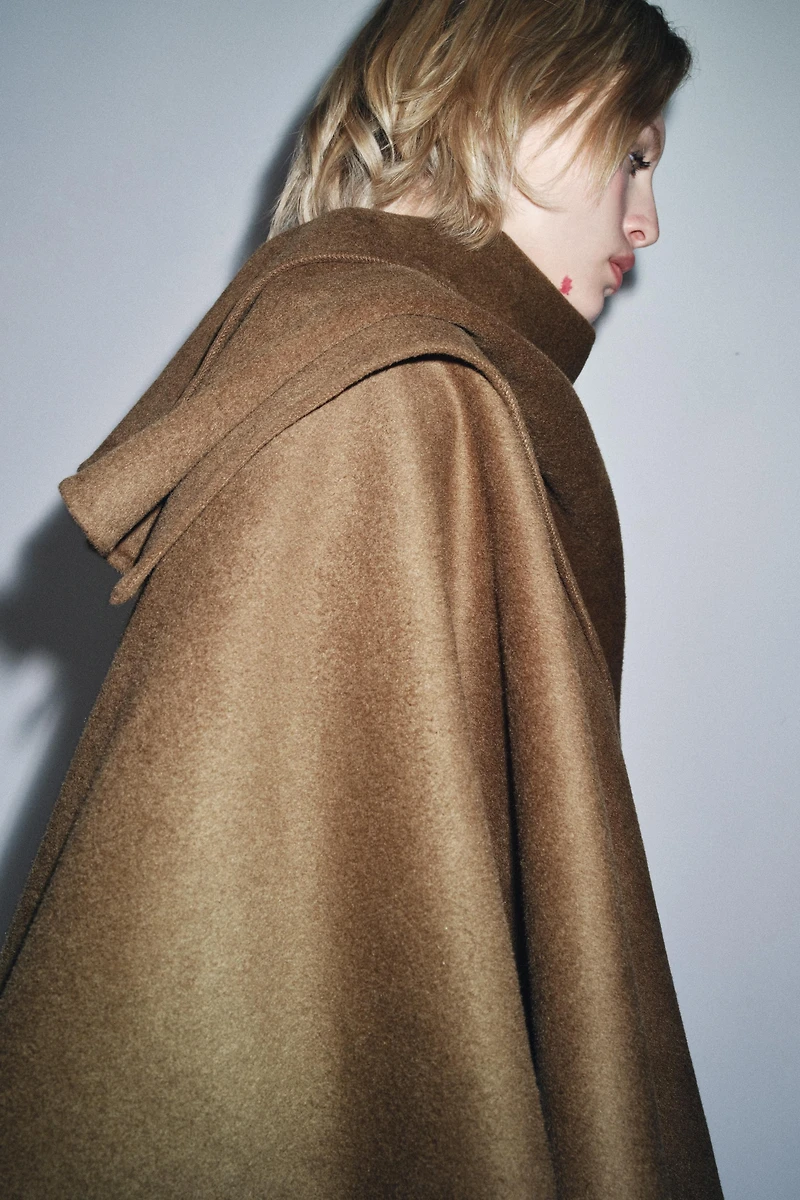 ZW COLLECTION WOOL BLEND CAPE COAT