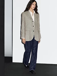 100% wool houndstooth blazer