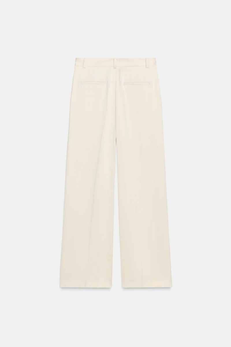 PLEATED STRAIGHT LEG PANTS