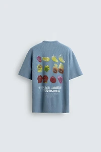 WASHED KNIT GUMMY PRINT T-SHIRT