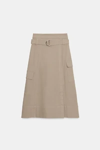 CARGO MIDI SKIRT WITH BELT