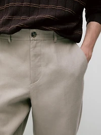 Tapered fit linen pants