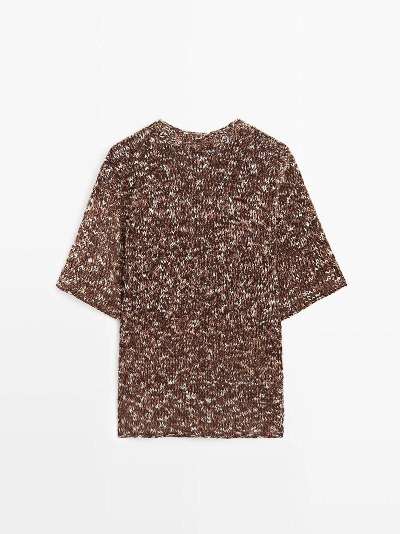 Pull bi-matière maille et cuir - LIMITED