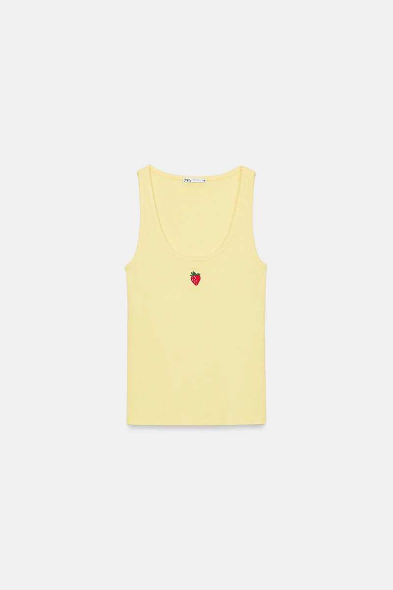 EMBROIDERED FRONT TOP