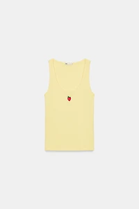 EMBROIDERED FRONT TOP