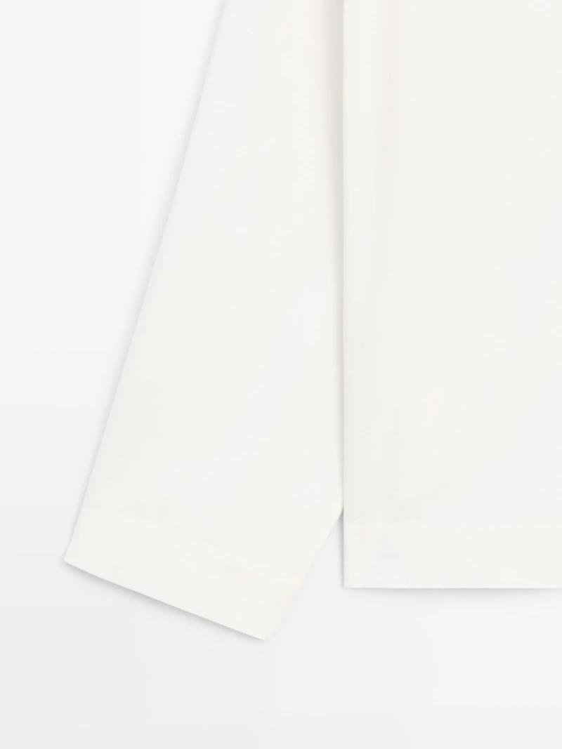 Poplin boat neck blouse