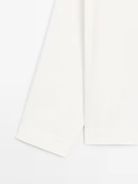 Poplin boat neck blouse