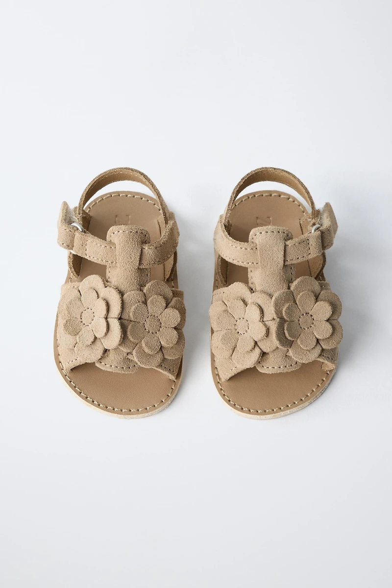 FLORAL LEATHER SANDALS