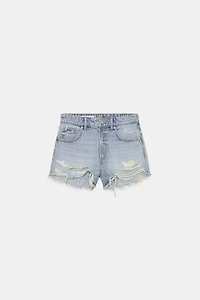 SHORT EN DENIM TRF COURBÉ TAILLE HAUTE