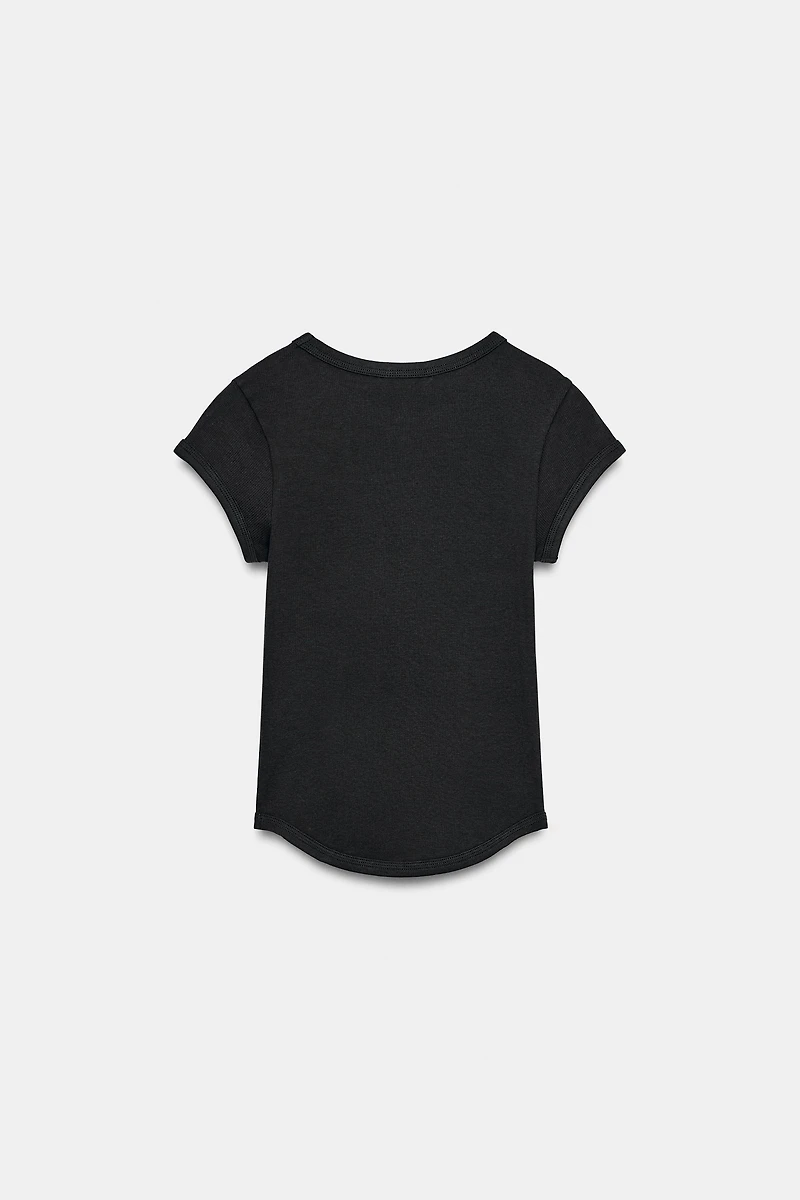 RIBBED SHORT SLEEVE T-SHIRT