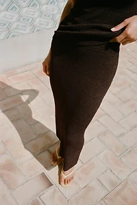 TEXTURED KNIT MAXI SKIRT
