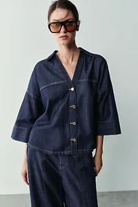 Z1975 WIDE SLEEVE DENIM SHIRT