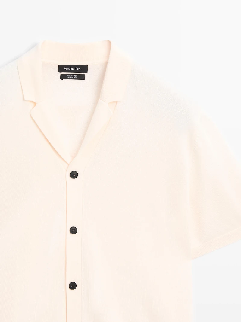 Short sleeve knit overshirt