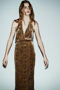 SEQUIN VELVET MIDI DRESS